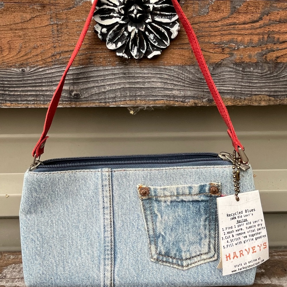 Harveys Blue and Red Shoulder Bag with Adjustable Strap
